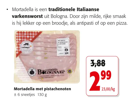 Promotie: Mortadella met pistachenoten