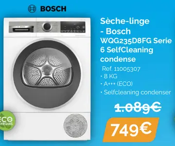 Offre: Sèche-linge WQG235D8FG Serie 6 SelfCleaning condense
