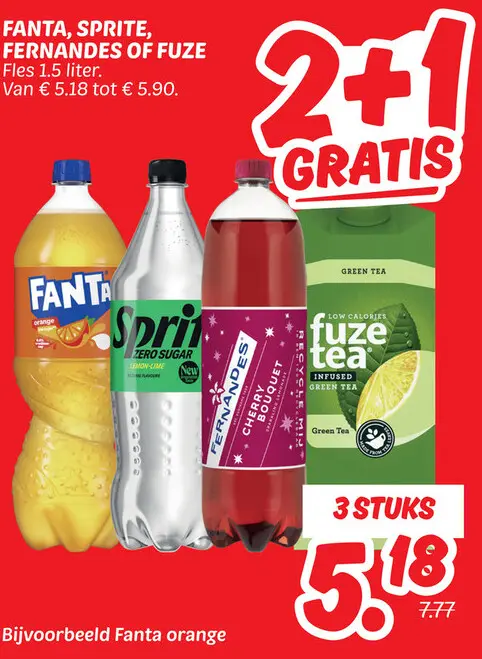 Aanbieding: Fanta, Sprite, Fernandes of Fuze