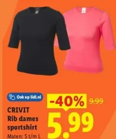 Aanbieding: Rib dames sportshirt