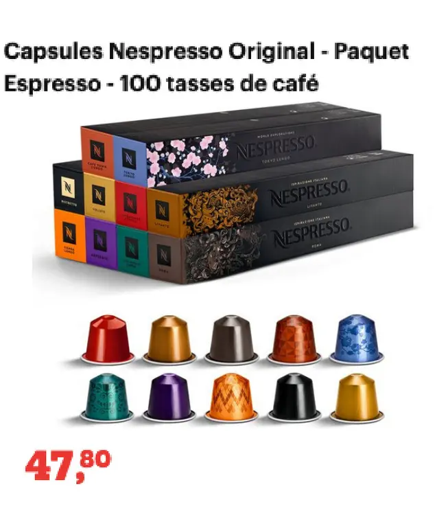 Offre: Capsules Nespresso Original - Paquet Espresso