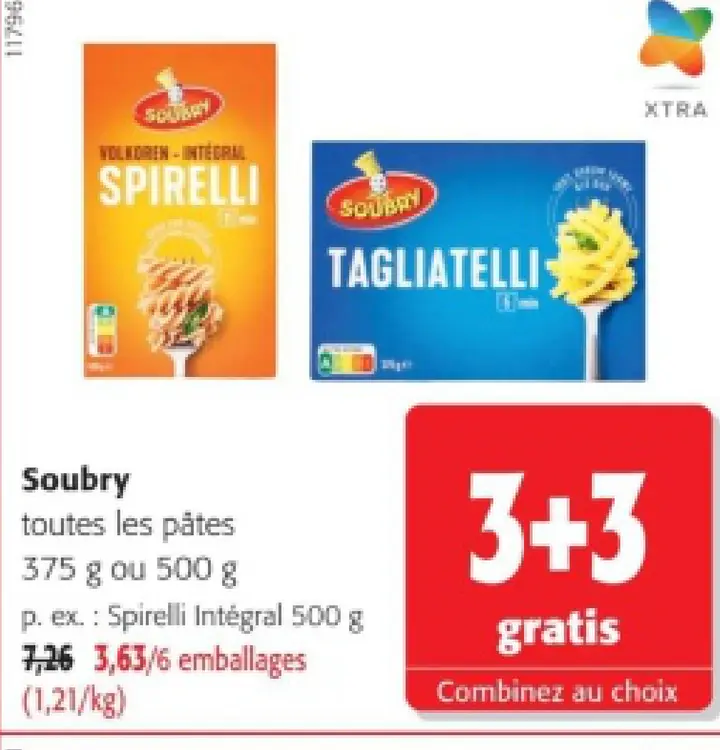 Offre: toutes les pâtes