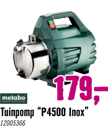 Aanbieding: METABO Tuinpomp P 4500 Inox, 4.500 l/u