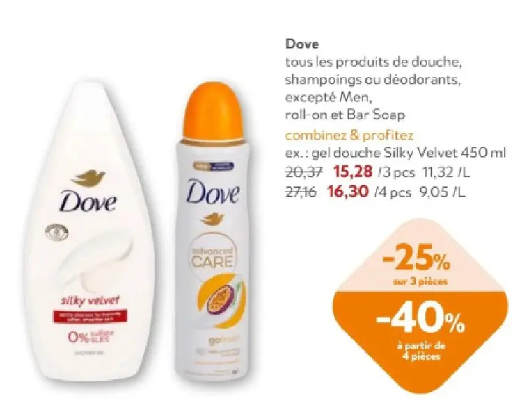 Offre: Gel douche Silky Velvet