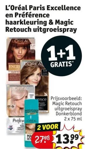 Aanbieding: L'Oréal Paris Excellence en Préférence haarkleuring & Magic Retouch uitgroeispray