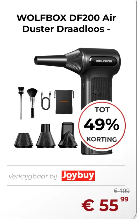 Aanbieding: WOLFBOX DF200 Air Duster Draadloos