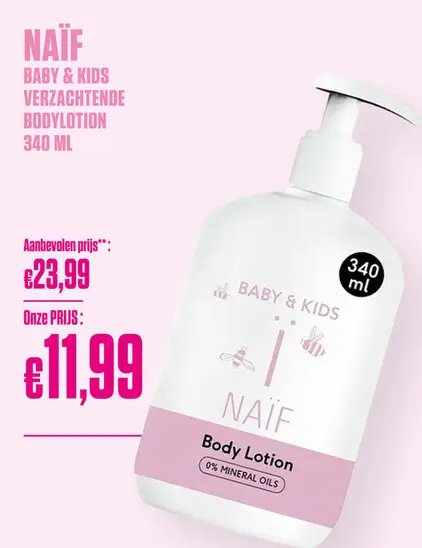 Promotie: Naïf Baby & Kids Verzachtende Bodylotion 340ml - Naif
