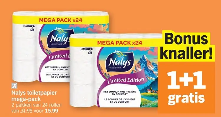Promotie: Nalys toiletpapier mega-pack