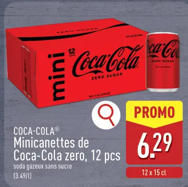 Offre: Minicanettes de Coca-Cola zero