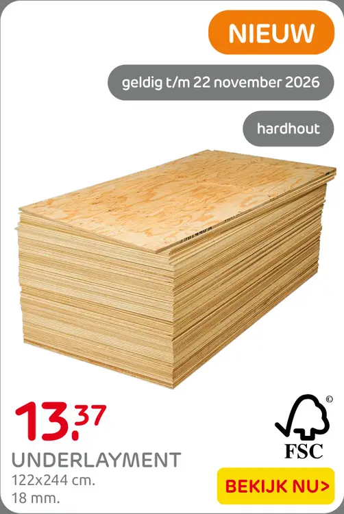 Aanbieding: Underlayment