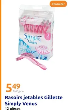 Offre: Rasoirs jetables Gillette Simply Venus