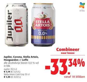 Aanbieding: Jupiler, Corona, Stella Artois, Hoegaarden of Leffe