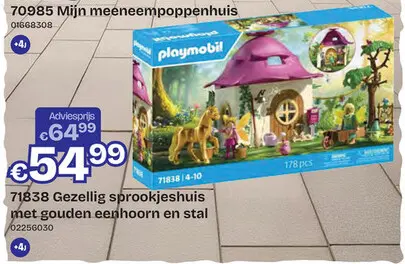 Aanbieding: 71838 Gezellig sprookjeshuis met gouden eenhoorn en stal