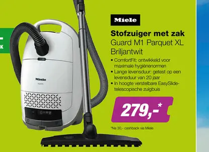 Aanbieding: Miele Guard M1 Parquet XL Stofzuiger met Zak - Briljantwit