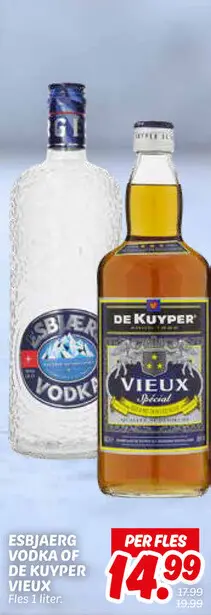 Aanbieding: Esbjaerg vodka of De Kuyper vieux