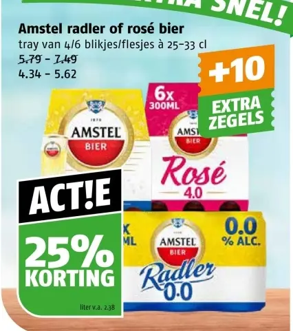 Aanbieding: Amstel radler of rosé bier