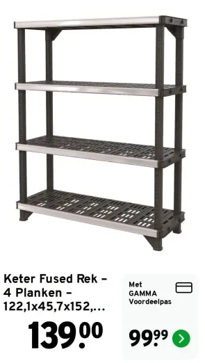 Aanbieding: Fused Rek 4 Planken
