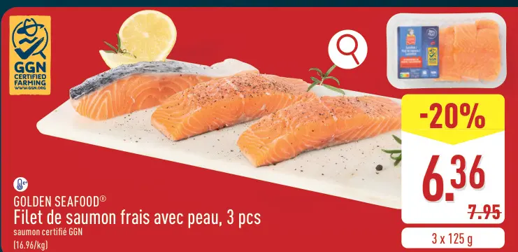 Offre: Filet de saumon frais avec peau