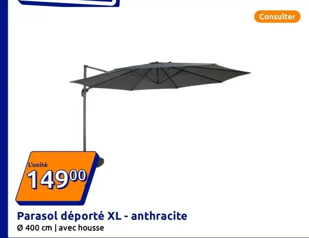 Offre: Parasol déporté XL - anthracite