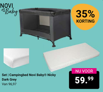 Aanbieding: Set | Campingbed Novi Baby® Nicky Dark Grey