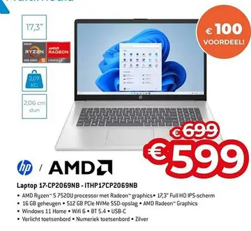 Aanbieding: Laptop 17-CP2069NB - ITHP17CP2069NB