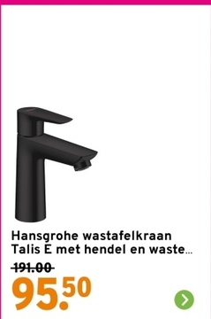 Aanbieding: Hansgrohe wastafelkraan Talis E met hendel en