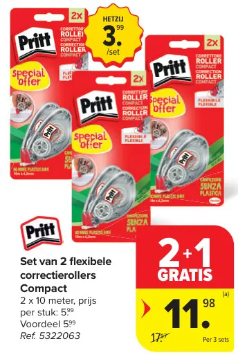 Promotie: Set van 2 flexibele correctierollers Compact