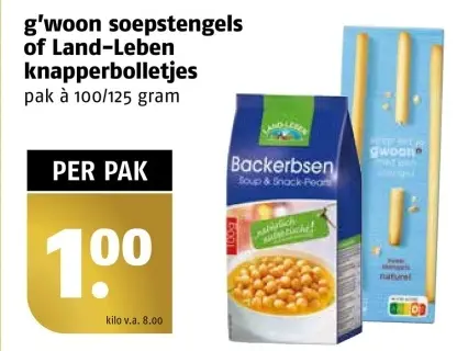 Aanbieding: soepstengels of knapperbolletjes
