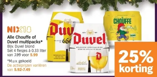 Aanbieding: Chouffe or Duvel multipacks