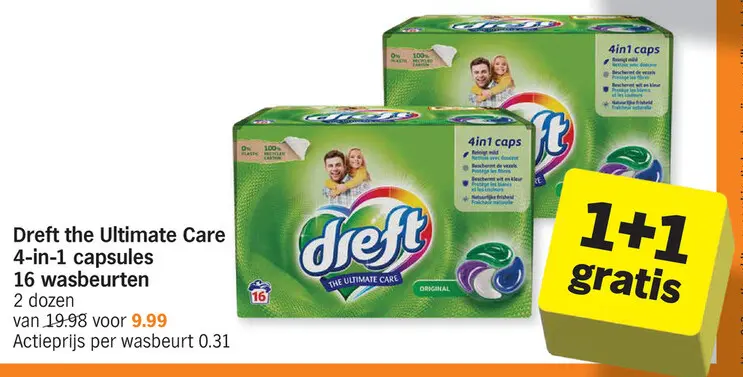 Promotie: Dreft the Ultimate Care 4-in-1 capsules