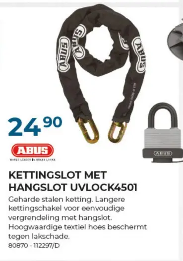 Promotie: Kettingslot met hangslot uvlock4501