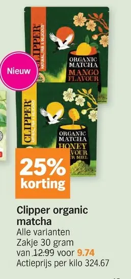 Promotie: Clipper organic matcha