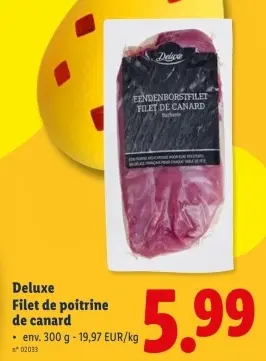 Offre: Filet de poitrine de canard