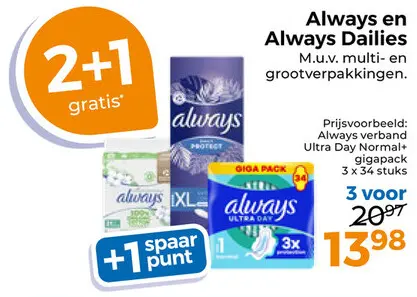 Aanbieding: Always en Always Dailies