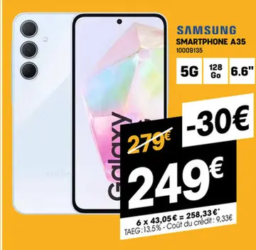Offre: Samsung smartphone a35