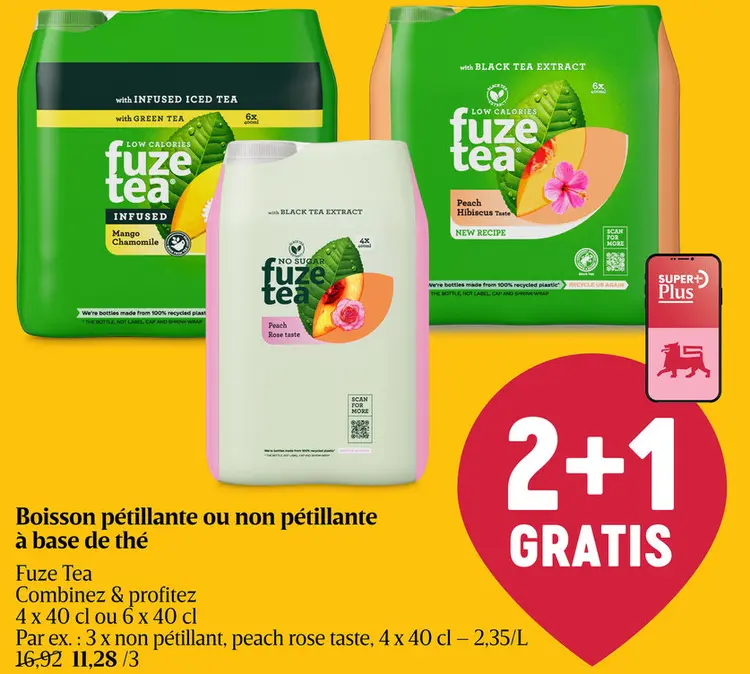 Offre: Boisson pétillante ou non pétillante à base de thé