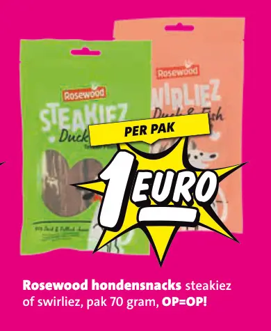 Aanbieding: Hondensnacks steakiez of swirliez