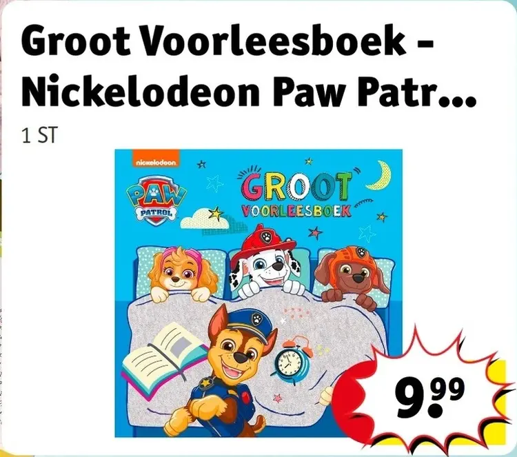 Aanbieding: Groot Voorleesboek - Nickelodeon Paw Patrol..