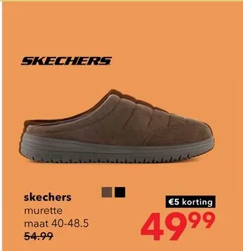 Aanbieding: Skechers Murette Garvanza heren instap pantoffels bruin