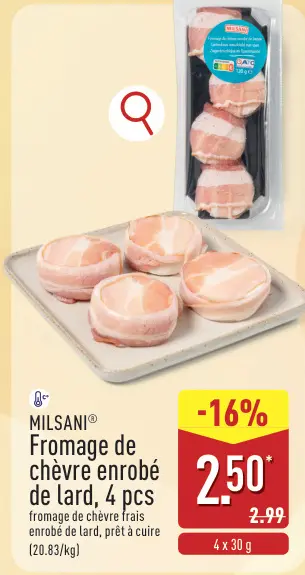 Offre: Fromage de chèvre enrobé de lard