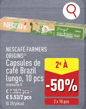 Offre: Capsules de café Brazil Lungo