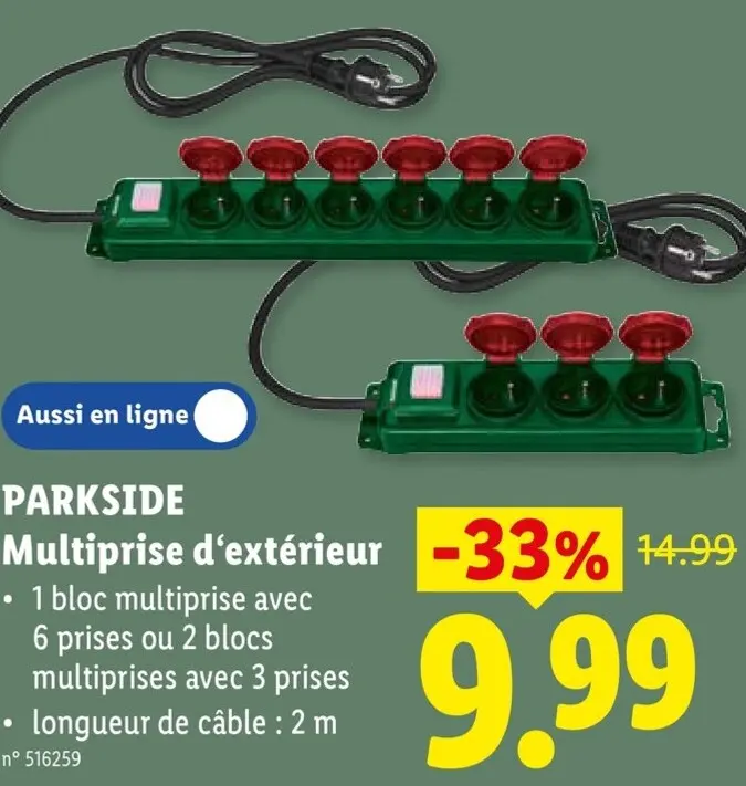 Offre: PARKSIDE Multiprise d'extérieur