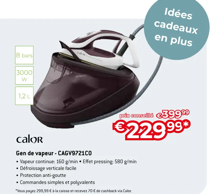 Offre: Gen de vapeur - CAGV9721C0
