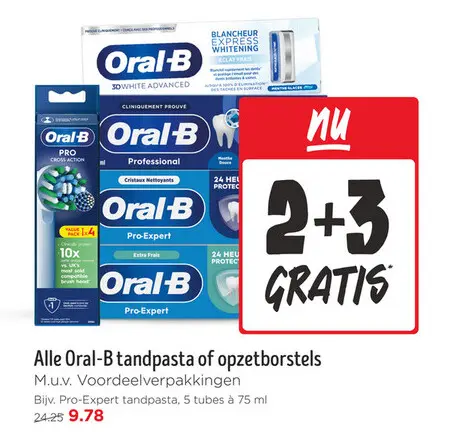 Aanbieding: Oral-B tandpasta of opzetborstels