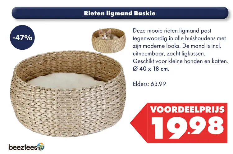 Aanbieding: Rieten ligmand Baskie