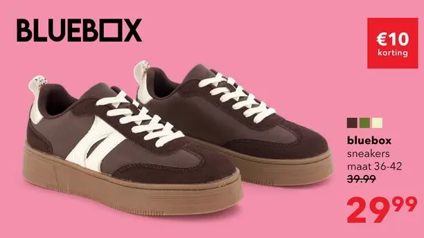 Aanbieding: Blue Box dames sneakers donkerbruin