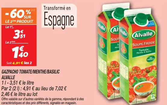 Offre: Gazpacho tomate/menthe/basilic
