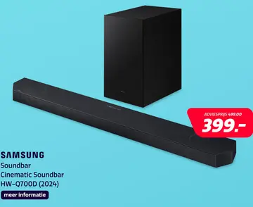Aanbieding: Samsung Cinematic Soundbar HW-Q700D (2024)