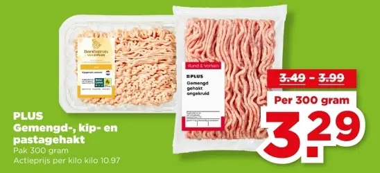 Gemengd-, kip- en pastagehakt