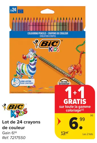 Offre: Lot de 24 crayons de couleur